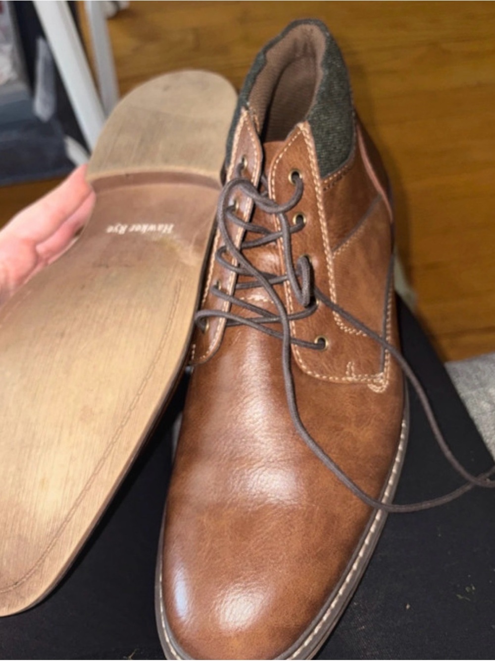 Men's Brown Leather Lace-Up Ankle Boots hawker rye men 10.5 new without tags